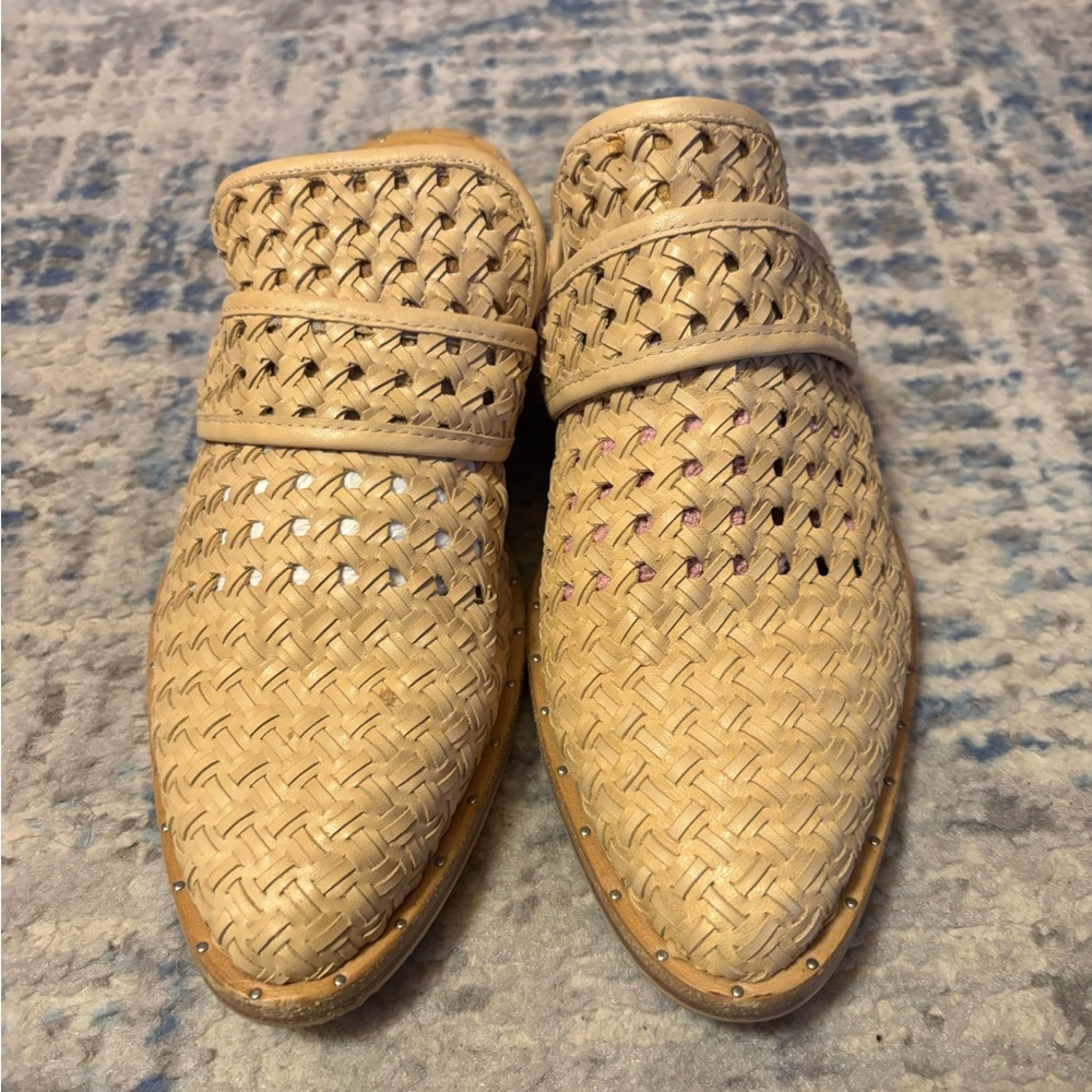Freda Salvador Tan Woven Loafers